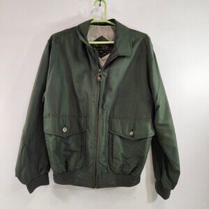 Vintage Boulevard Club Mens Green Casual Bomber Jacket Size Small